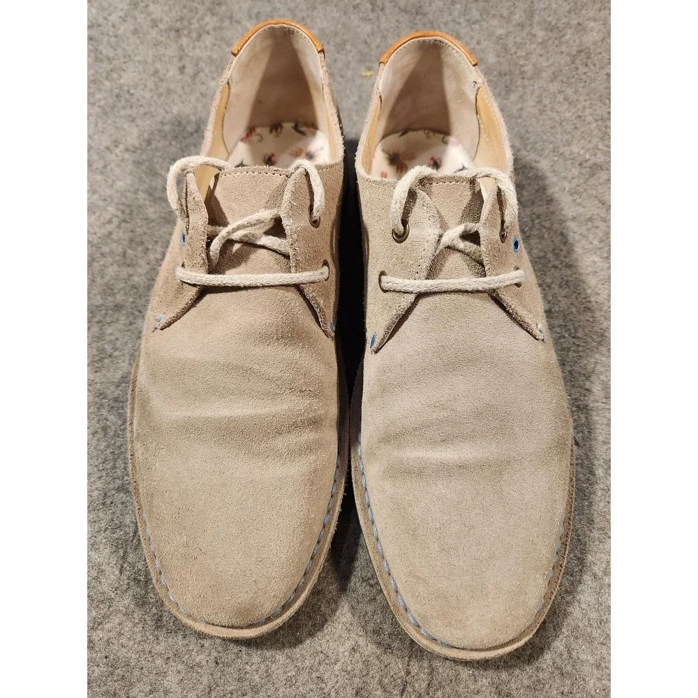 Ted Baker Chock Shoes Mens‎ Size 7 Cream Suede Lace Up Casual Sneakers Portugal